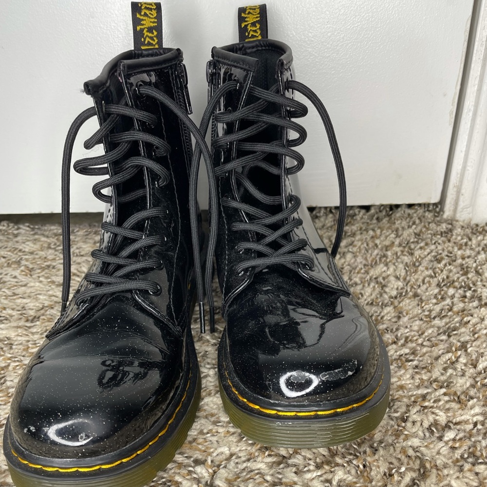 Kids black/glitter Dr. Marten boots